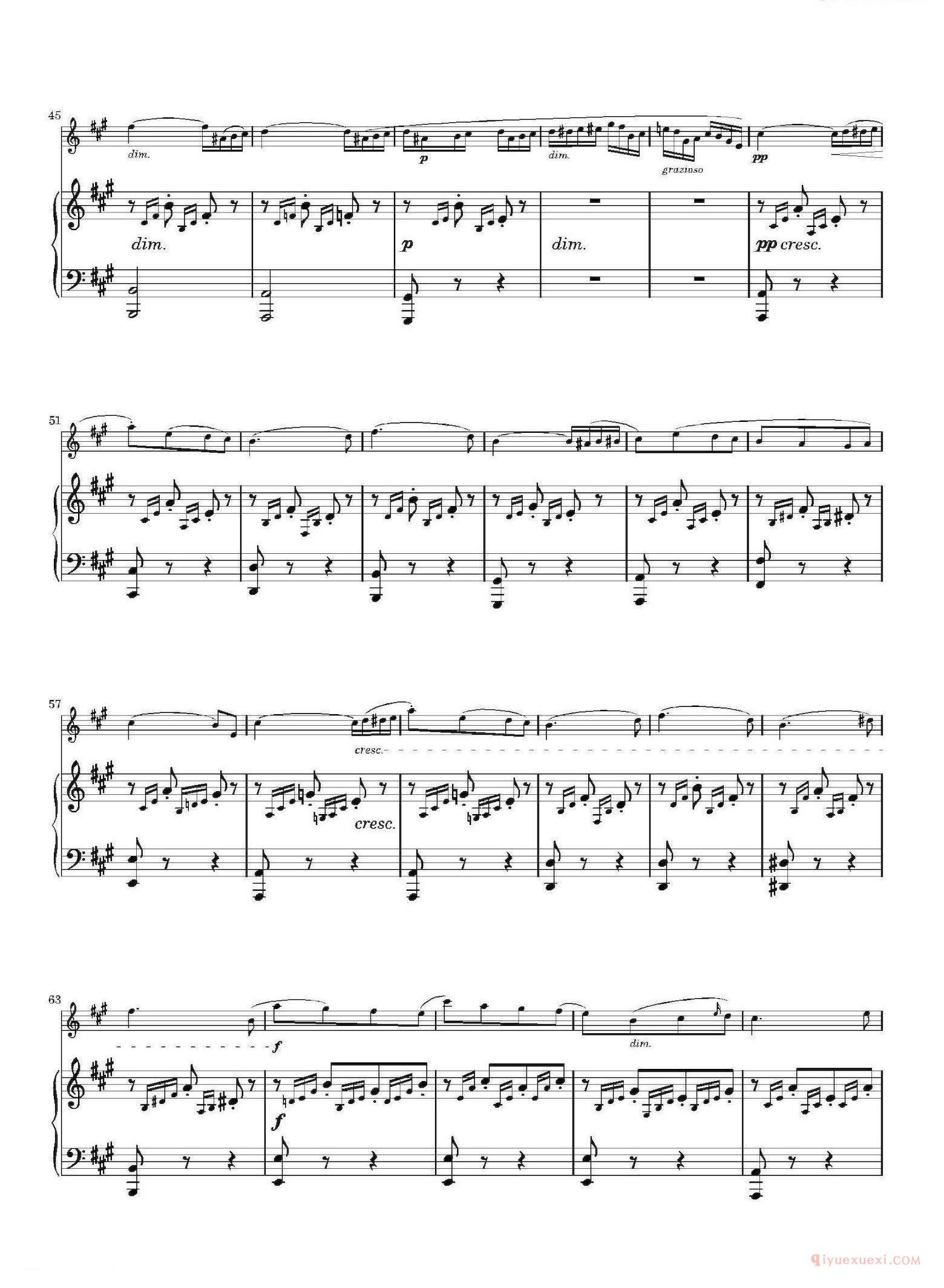 长笛乐谱[春之歌/Spring Song/作品62/长笛+钢琴]