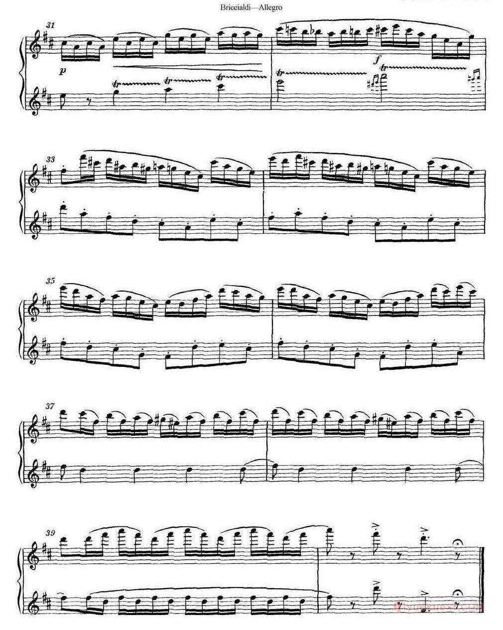 长笛乐谱[博瑞西亚第长笛二重奏 Allegro]