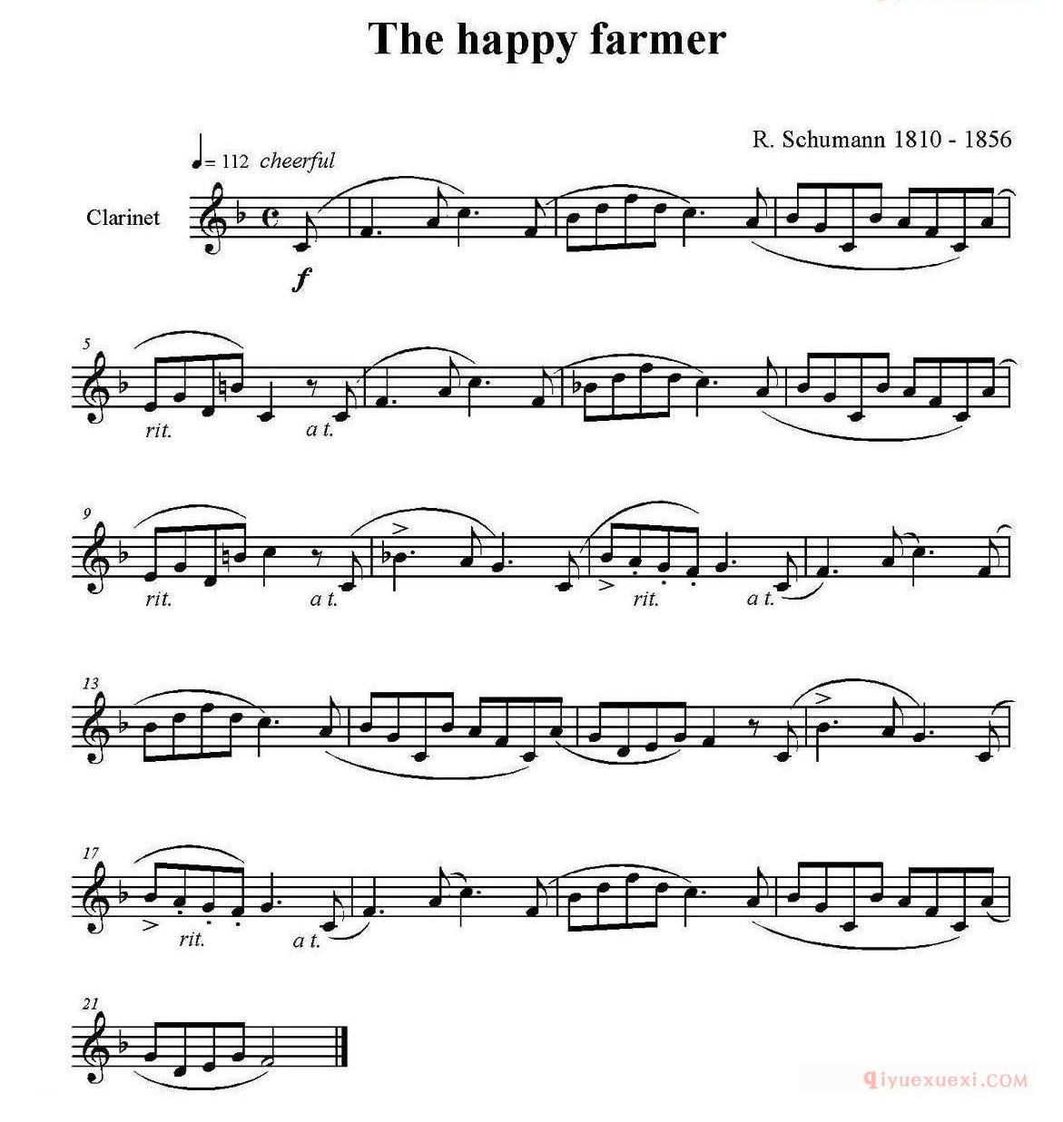 单簧管乐谱[The happy farmer]