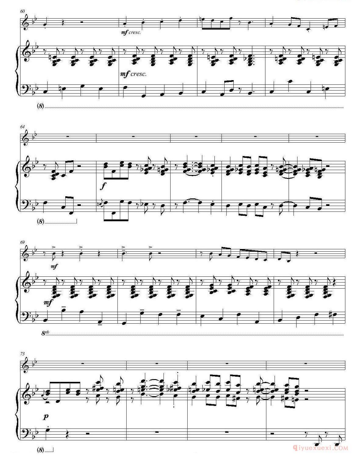 单簧管乐谱[The Arrival of the Queen of Sheba]单簧管+钢琴伴奏