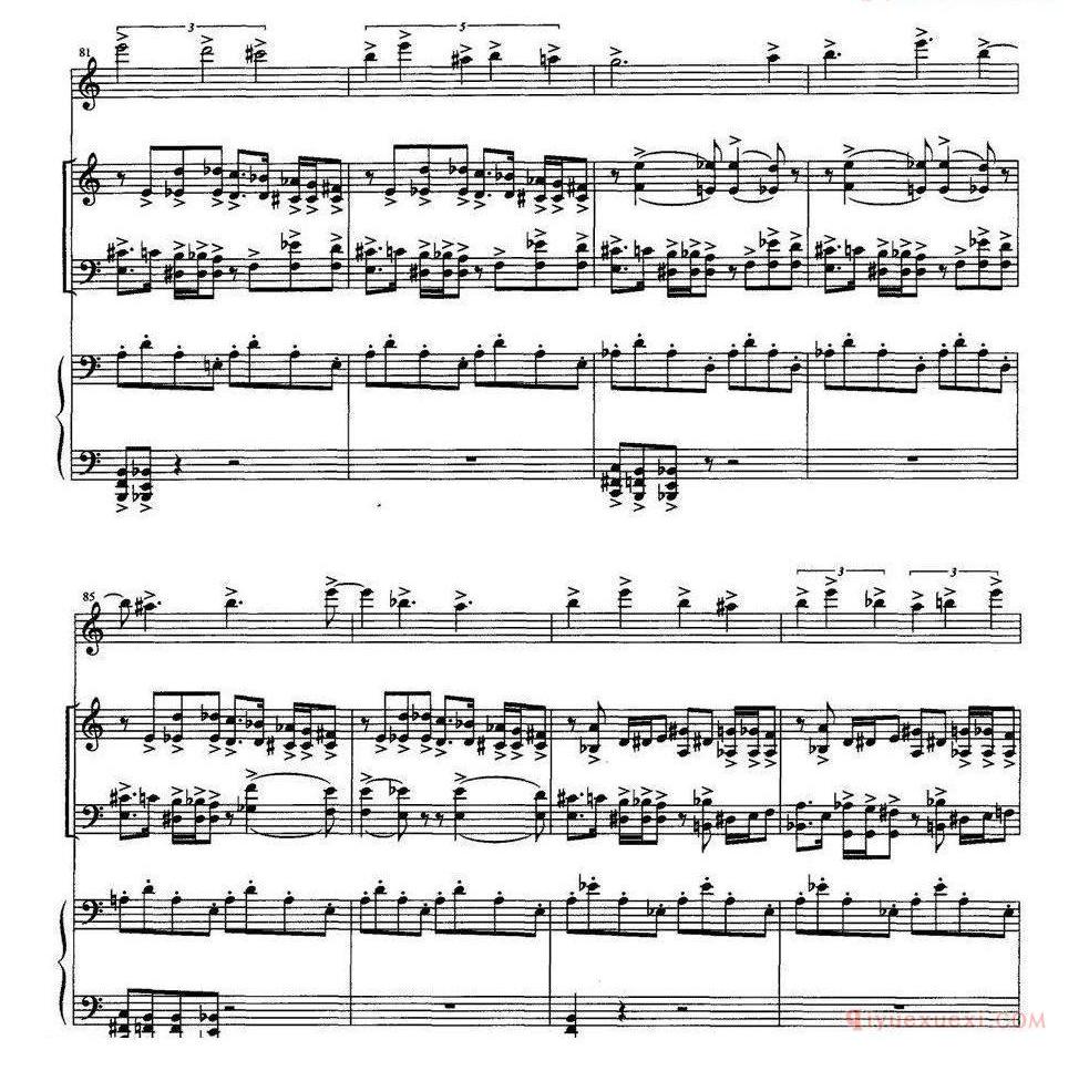 单簧管乐谱[四重奏 op．41]为小提琴、大提琴、单簧管与钢琴而作