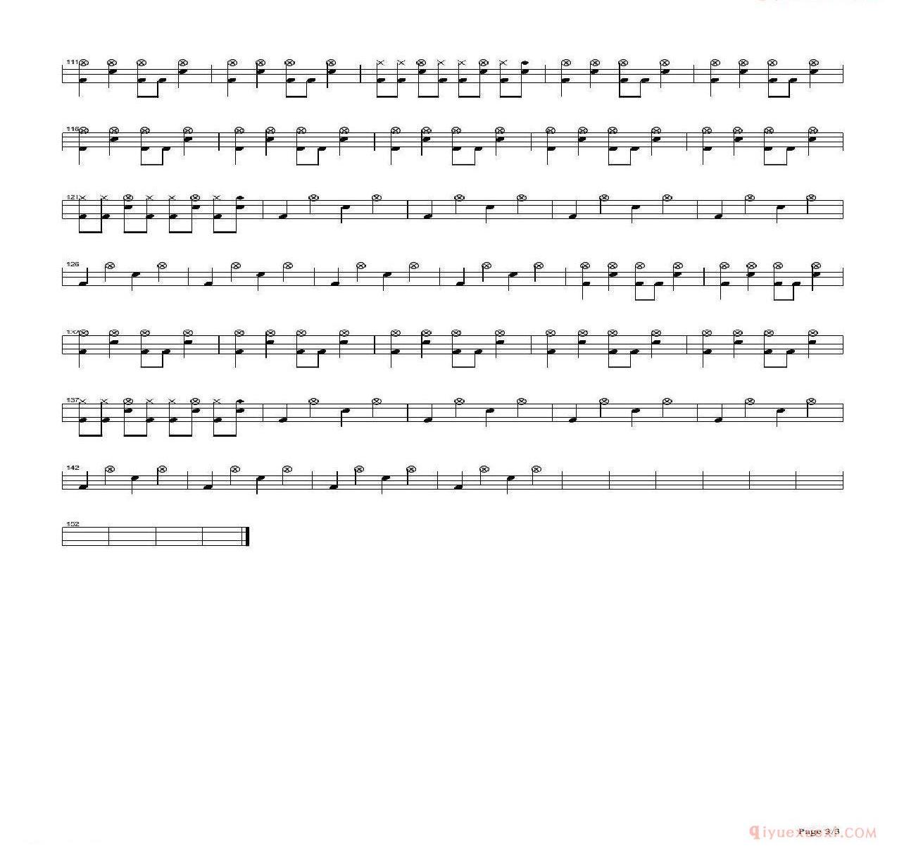 爵士鼓曲谱[龙的传人/重金属摇滚版]