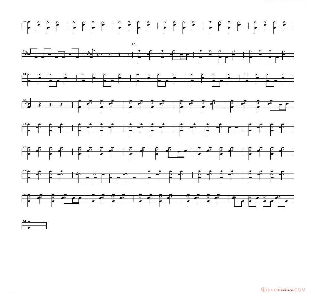 爵士鼓曲谱[逆战]