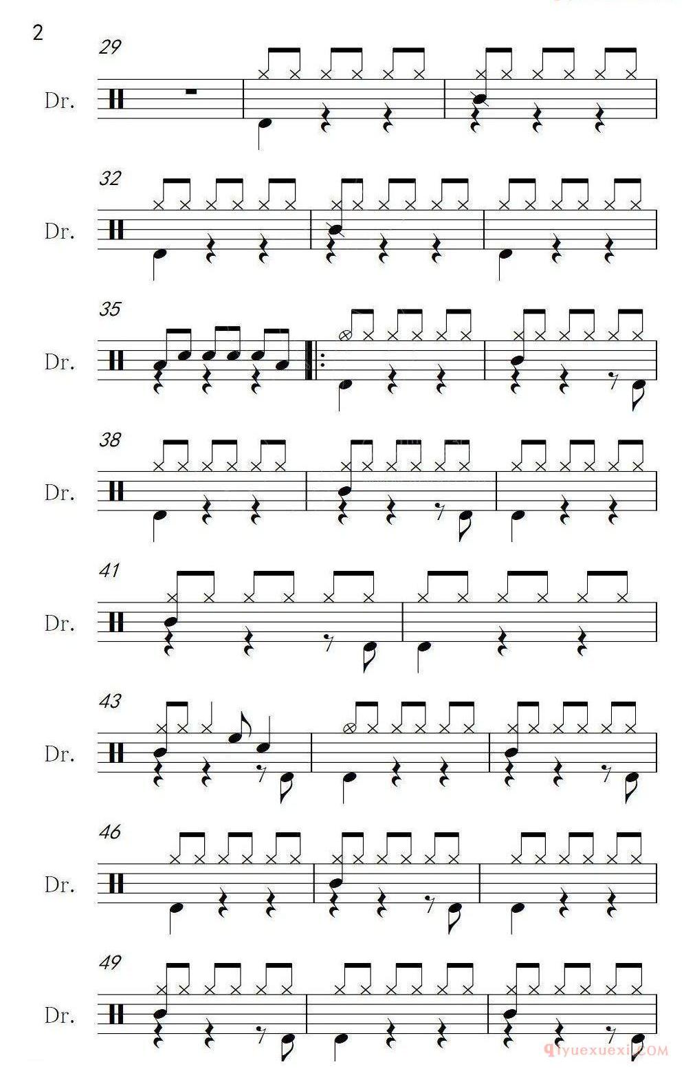 爵士鼓曲谱[其实你不懂我的心]