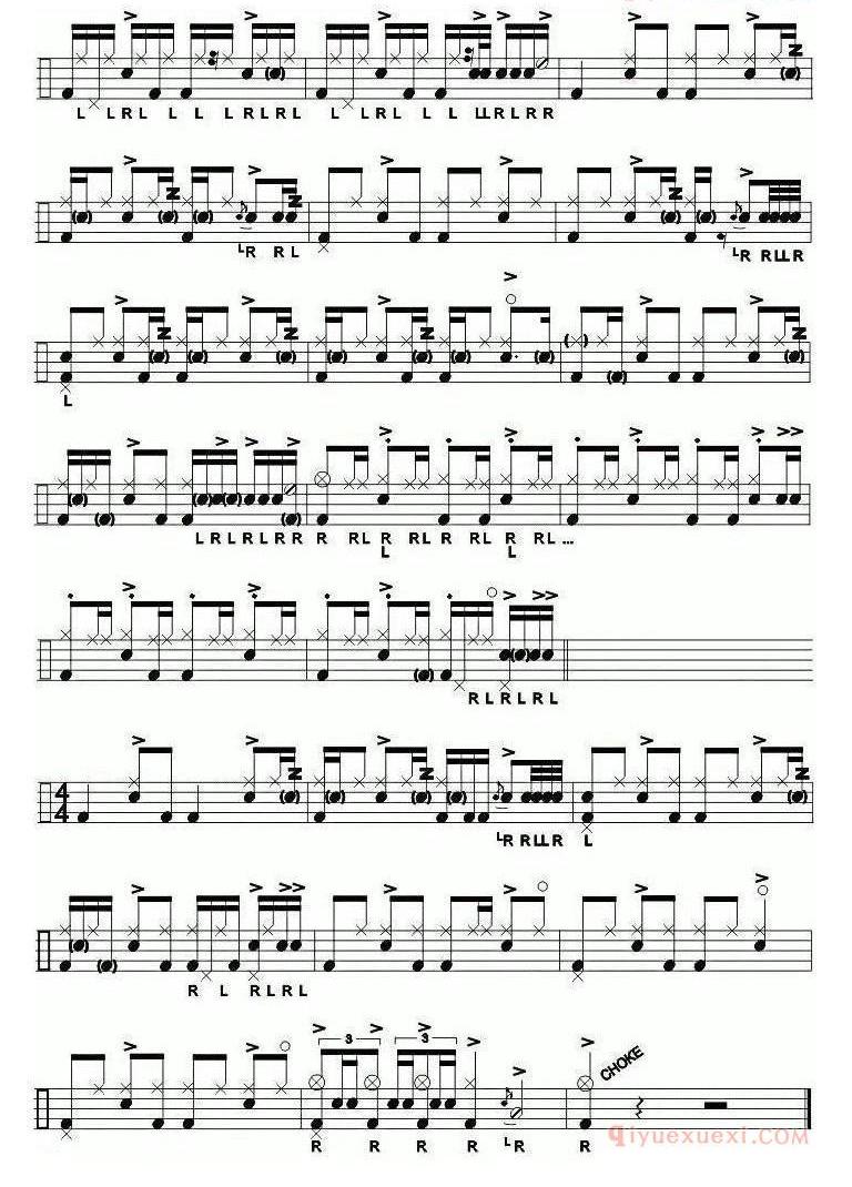 架子鼓乐谱[gadd - funk groove]