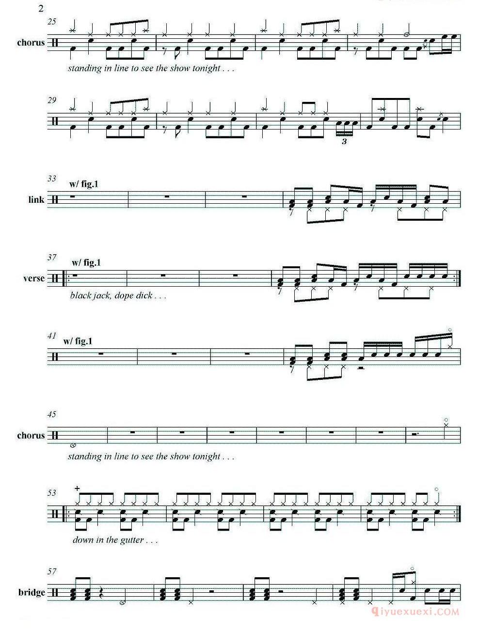 爵士鼓谱[By The Way]