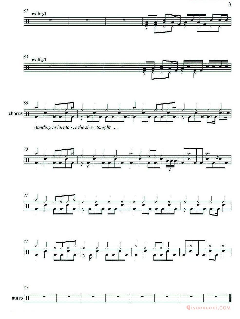 爵士鼓谱[By The Way]