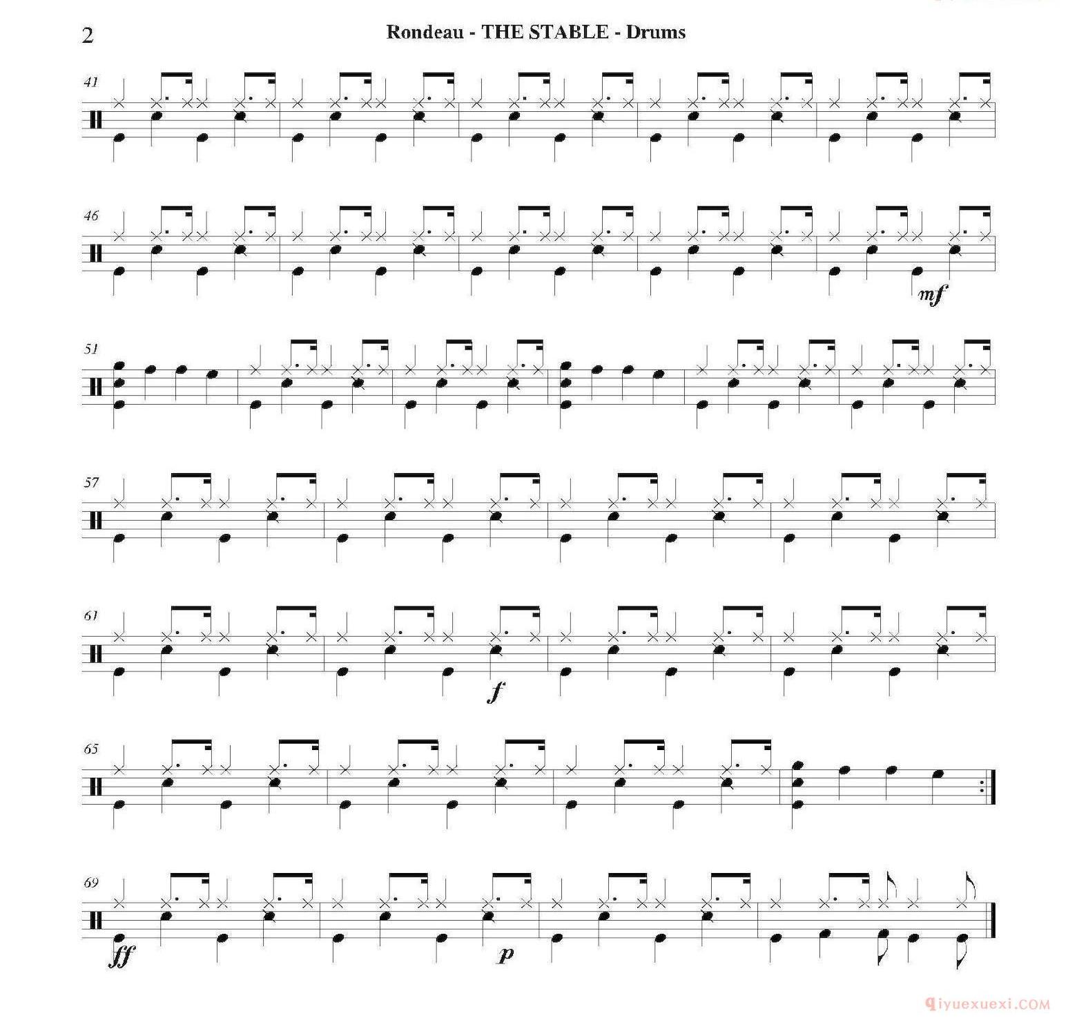 架子鼓乐谱[THE STABLE]爵士鼓分谱