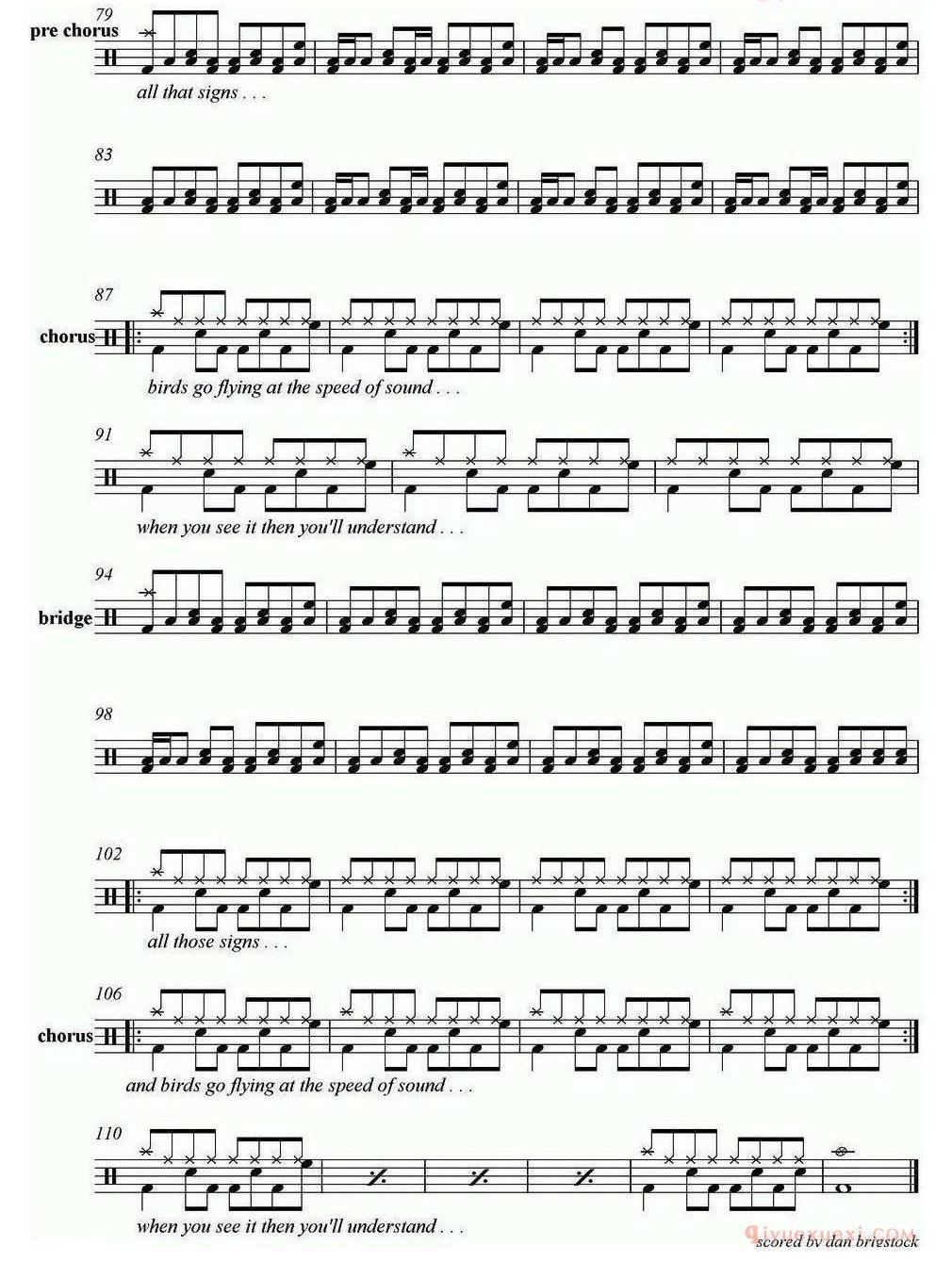 爵士鼓谱[Coldplay - Speed of sound]