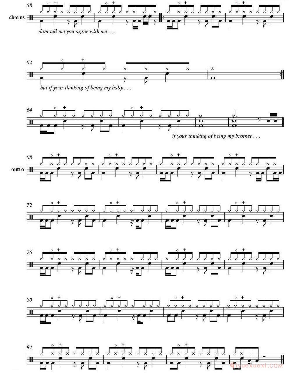 爵士鼓谱[Michael Jackson - Black or white]