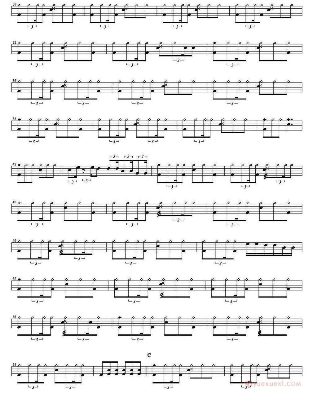 爵士鼓谱_Aerosmith_Crazy