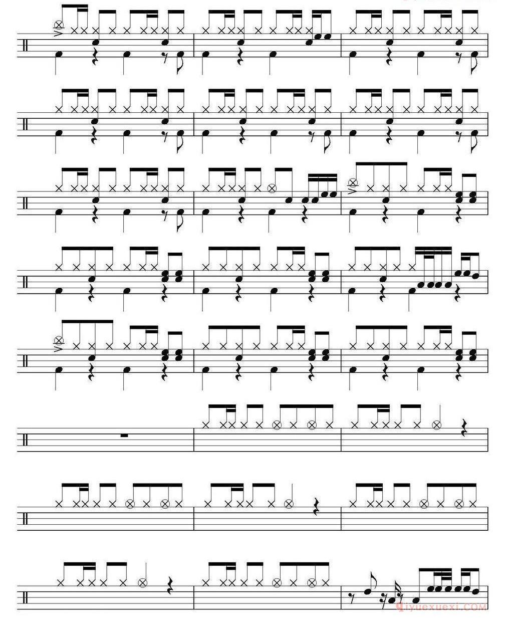 爵士鼓谱_Eagles_Hotel california