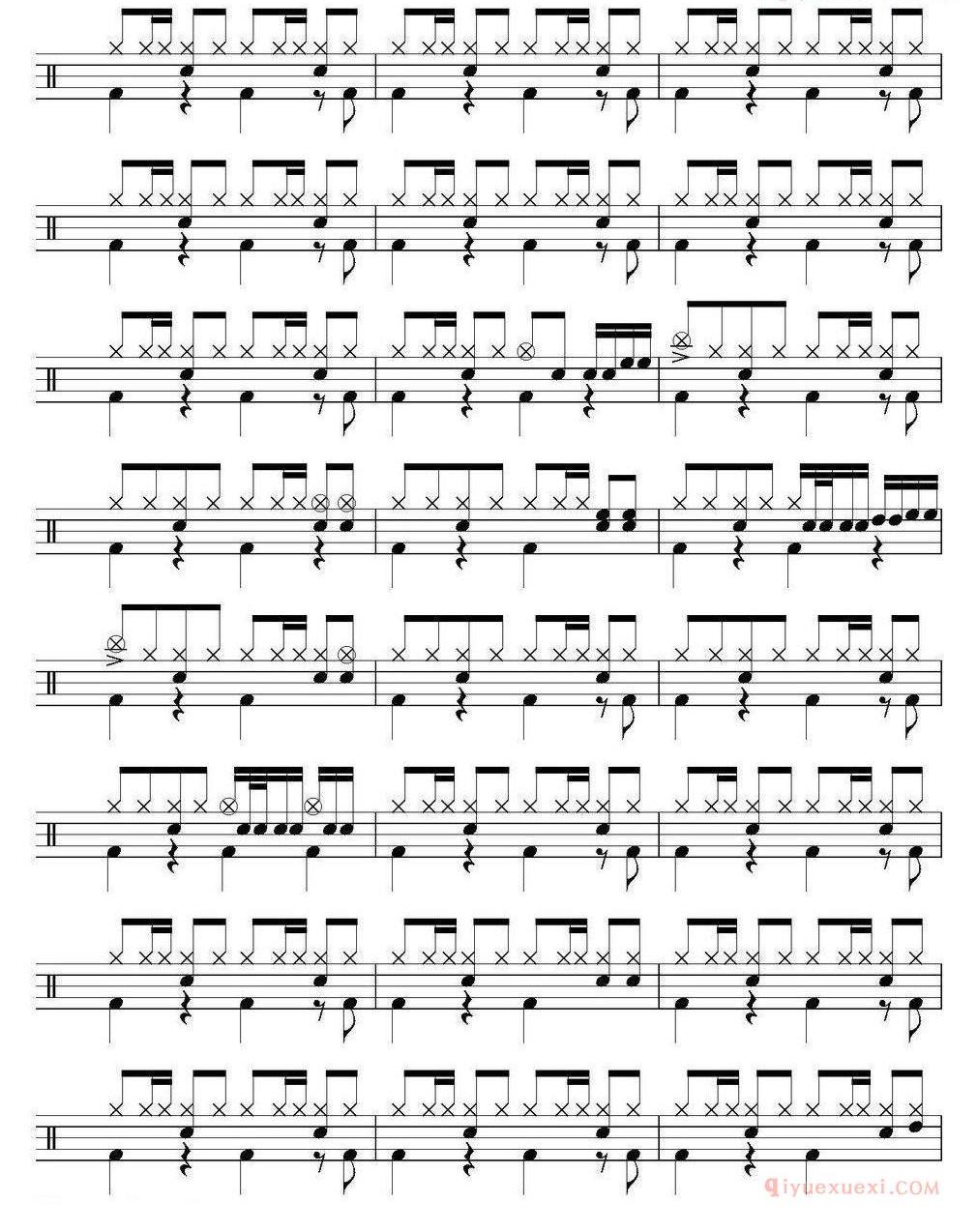 爵士鼓谱_Eagles_Hotel california