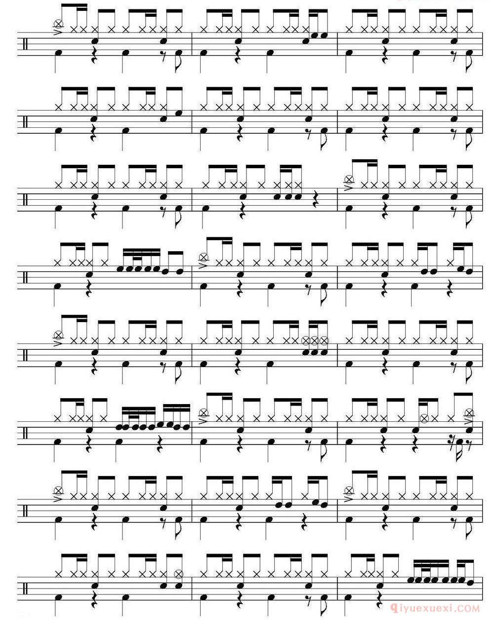 爵士鼓谱_Eagles_Hotel california