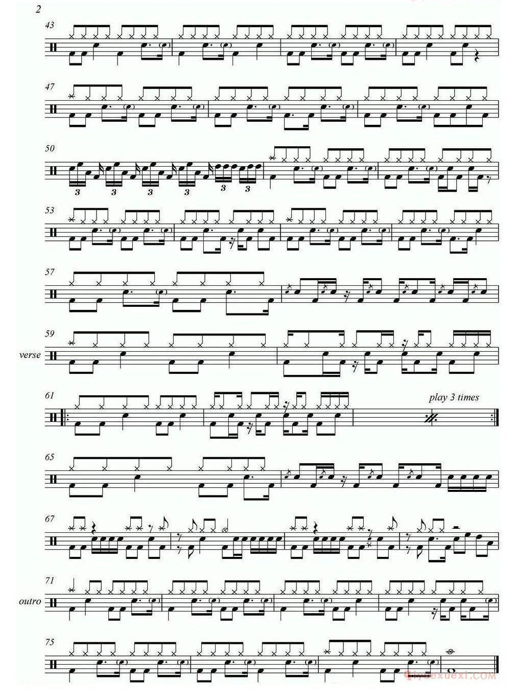 爵士鼓谱_Led Zeppelin_Stairway to heaven