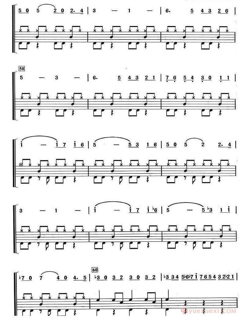 爵士鼓谱_鲁斯兰与柳德米拉序曲_主旋律+鼓谱