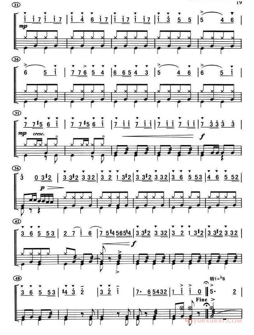 爵士鼓谱_拉德斯基进行曲_主旋律+鼓谱
