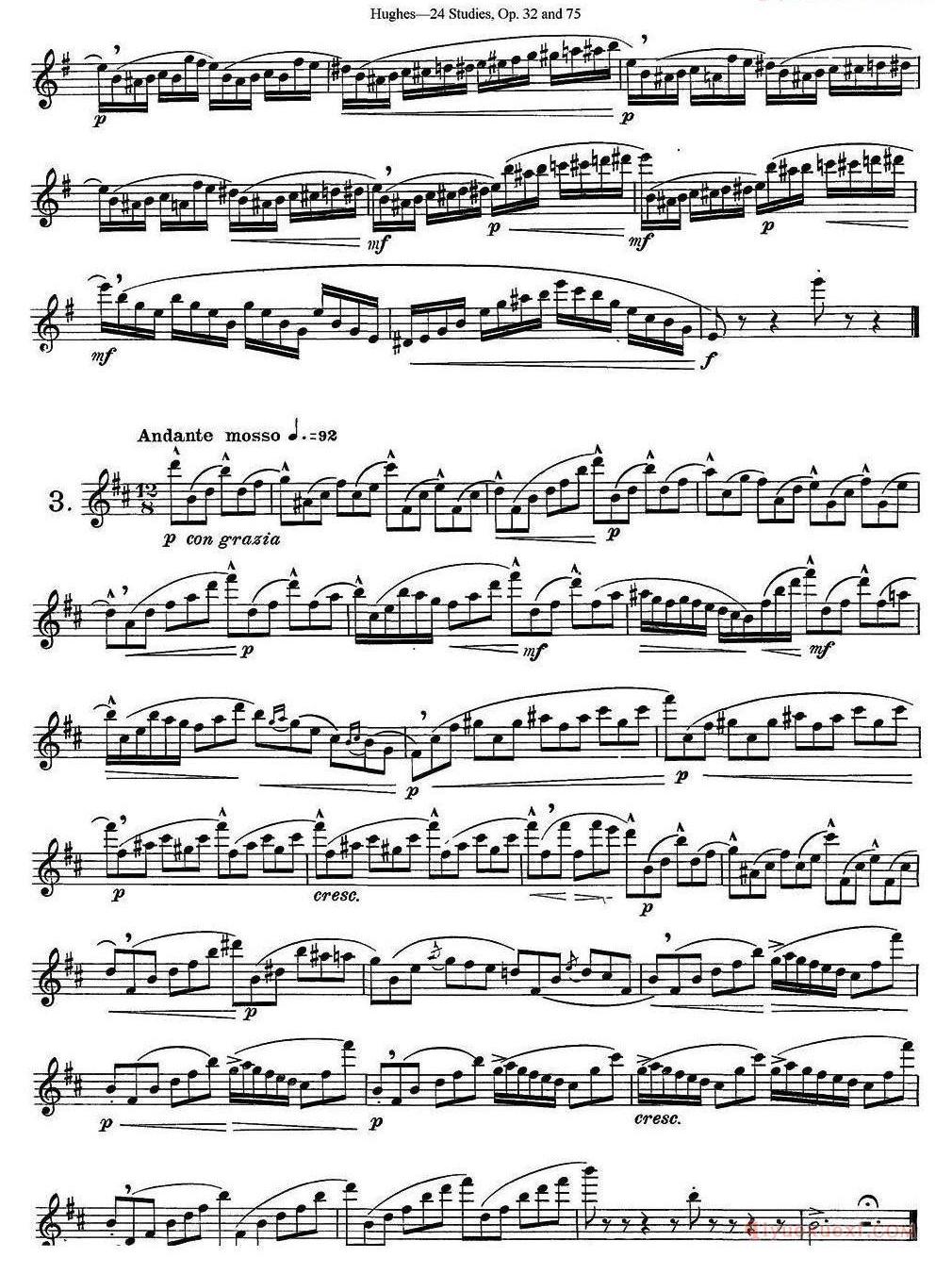 长笛谱子[胡埃斯24首练习曲Op.32/NO.2-NO.3]