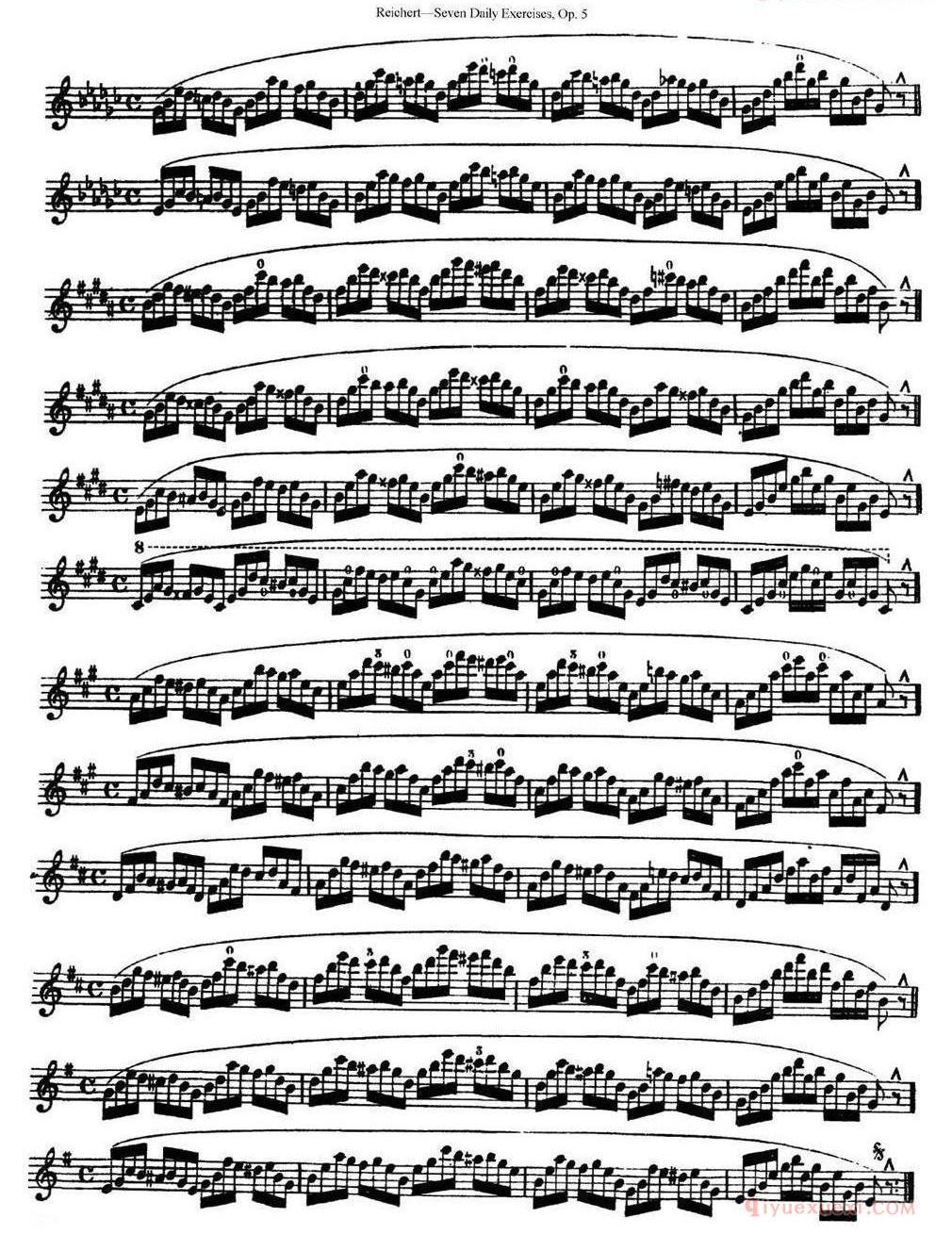 瑞澈特七首每日长笛练习曲Op.5(NO.4)