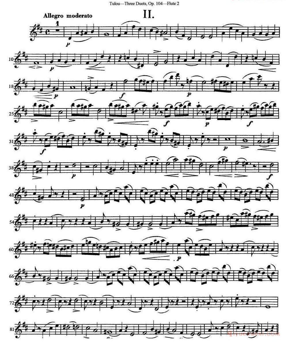 图露三首长笛简易重奏曲Op.104(Flute 2)NO.2