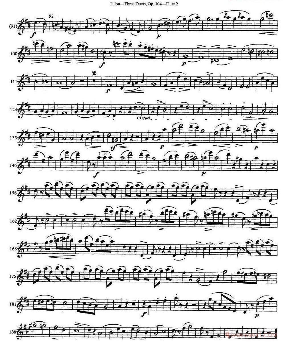 图露三首长笛简易重奏曲Op.104(Flute 2)NO.2