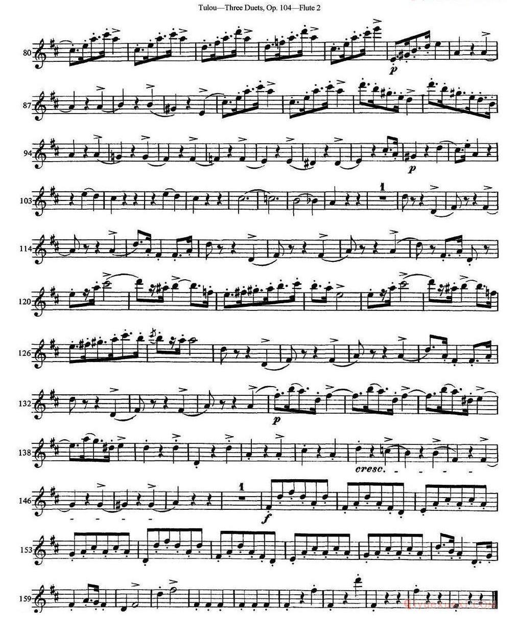 图露三首长笛简易重奏曲Op.104(Flute 2)NO.2