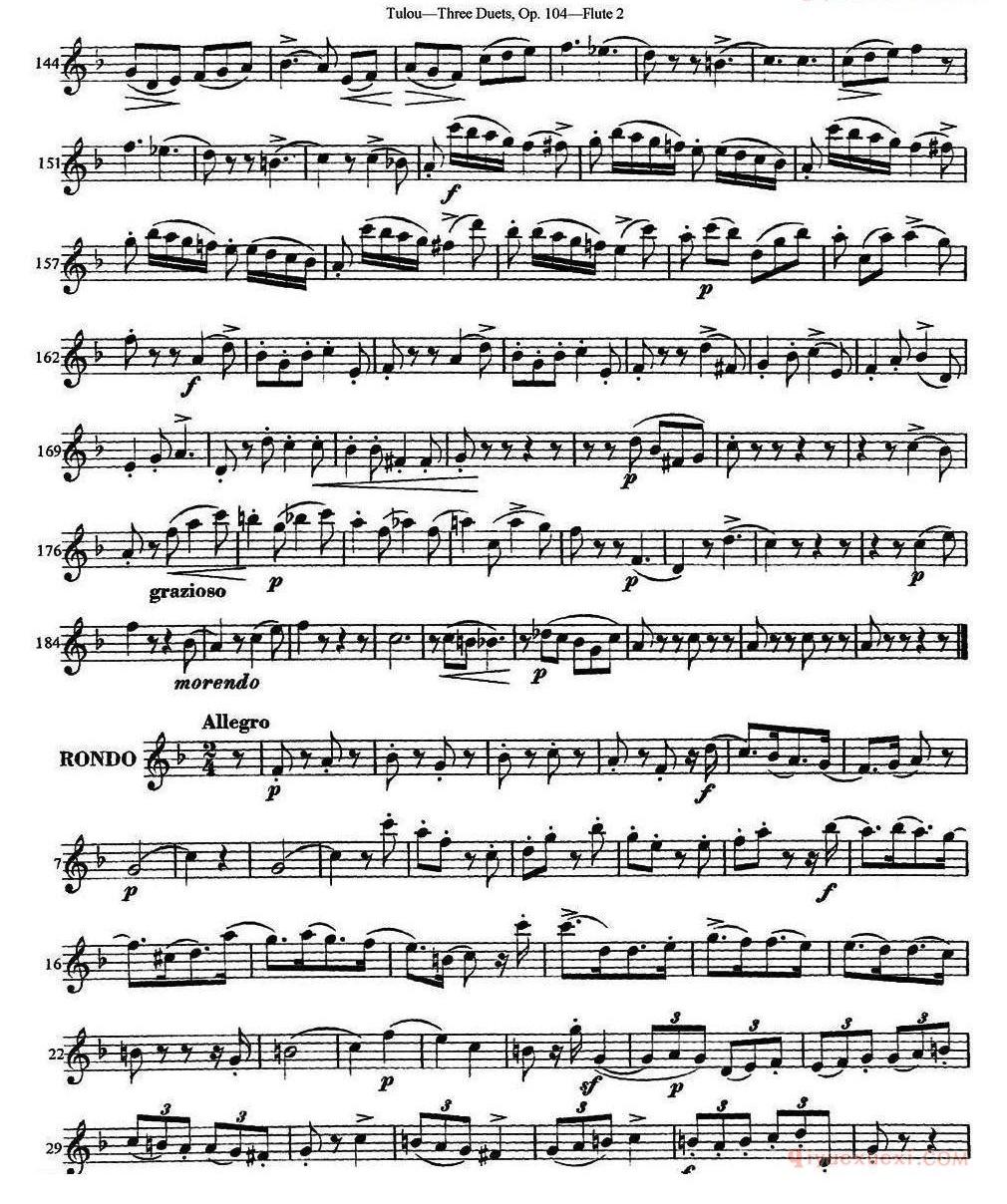 图露三首长笛简易重奏曲Op.104(Flute 2)NO.2