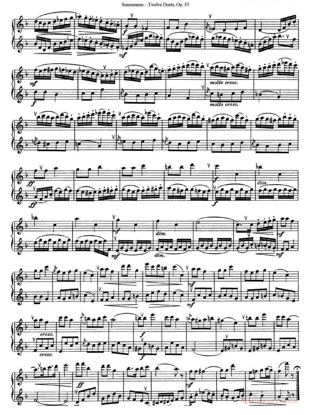 苏斯曼12首长笛重奏曲Op.53/NO.1-NO.12