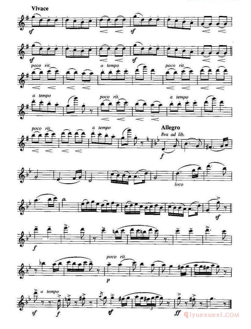 长笛乐谱[匈牙利舞曲第五号]