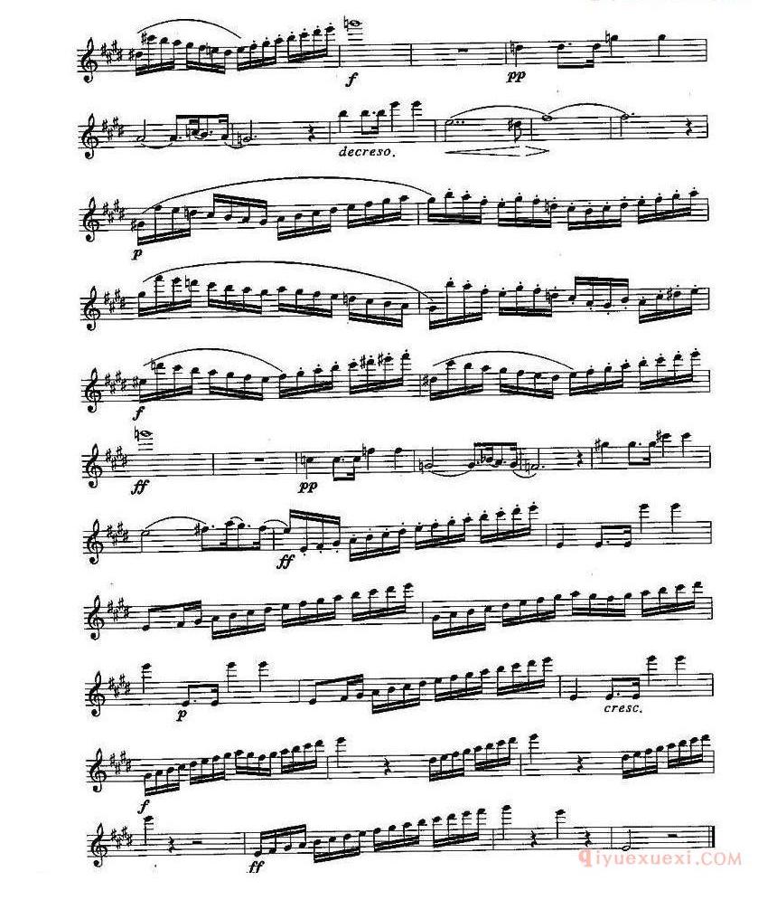 长笛八级考级曲谱（第四部分）