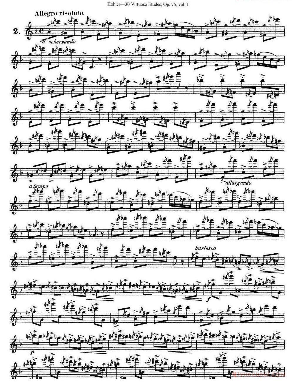 柯勒30首高级长笛练习曲作品75号(NO.1-NO.30)