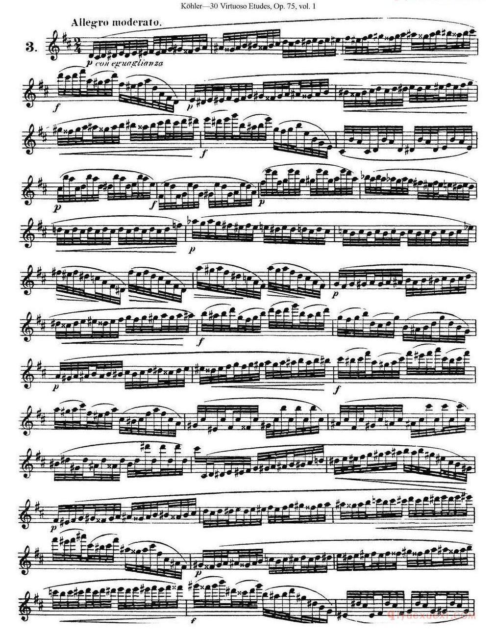 柯勒30首高级长笛练习曲作品75号(NO.1-NO.30)