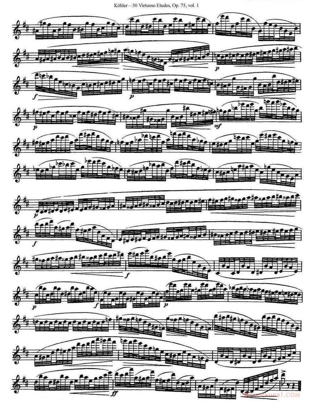 柯勒30首高级长笛练习曲作品75号(NO.1-NO.30)