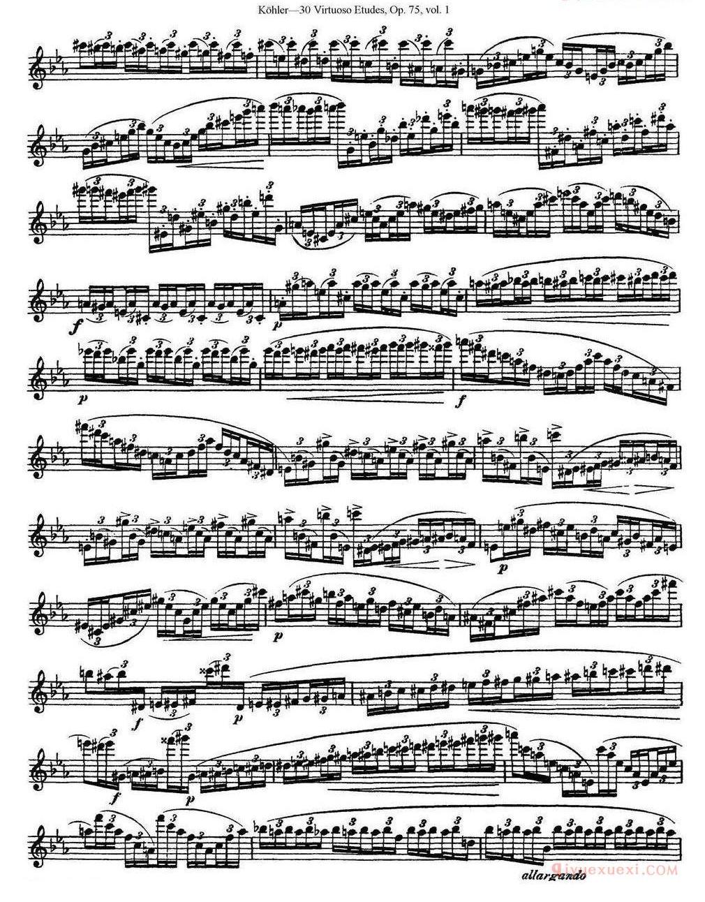 柯勒30首高级长笛练习曲作品75号(NO.1-NO.30)