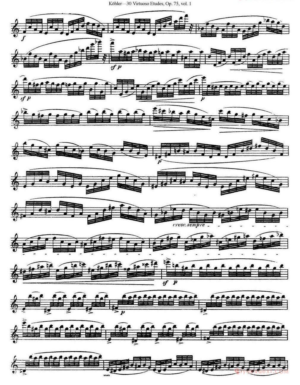 柯勒30首高级长笛练习曲作品75号(NO.1-NO.30)