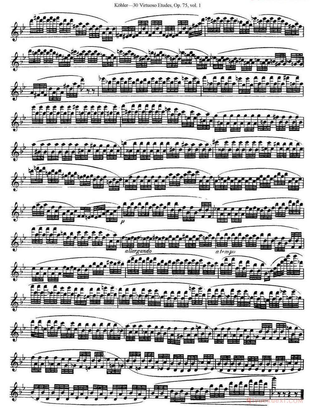 柯勒30首高级长笛练习曲作品75号(NO.1-NO.30)