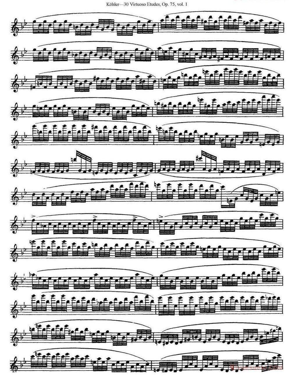 柯勒30首高级长笛练习曲作品75号(NO.1-NO.30)