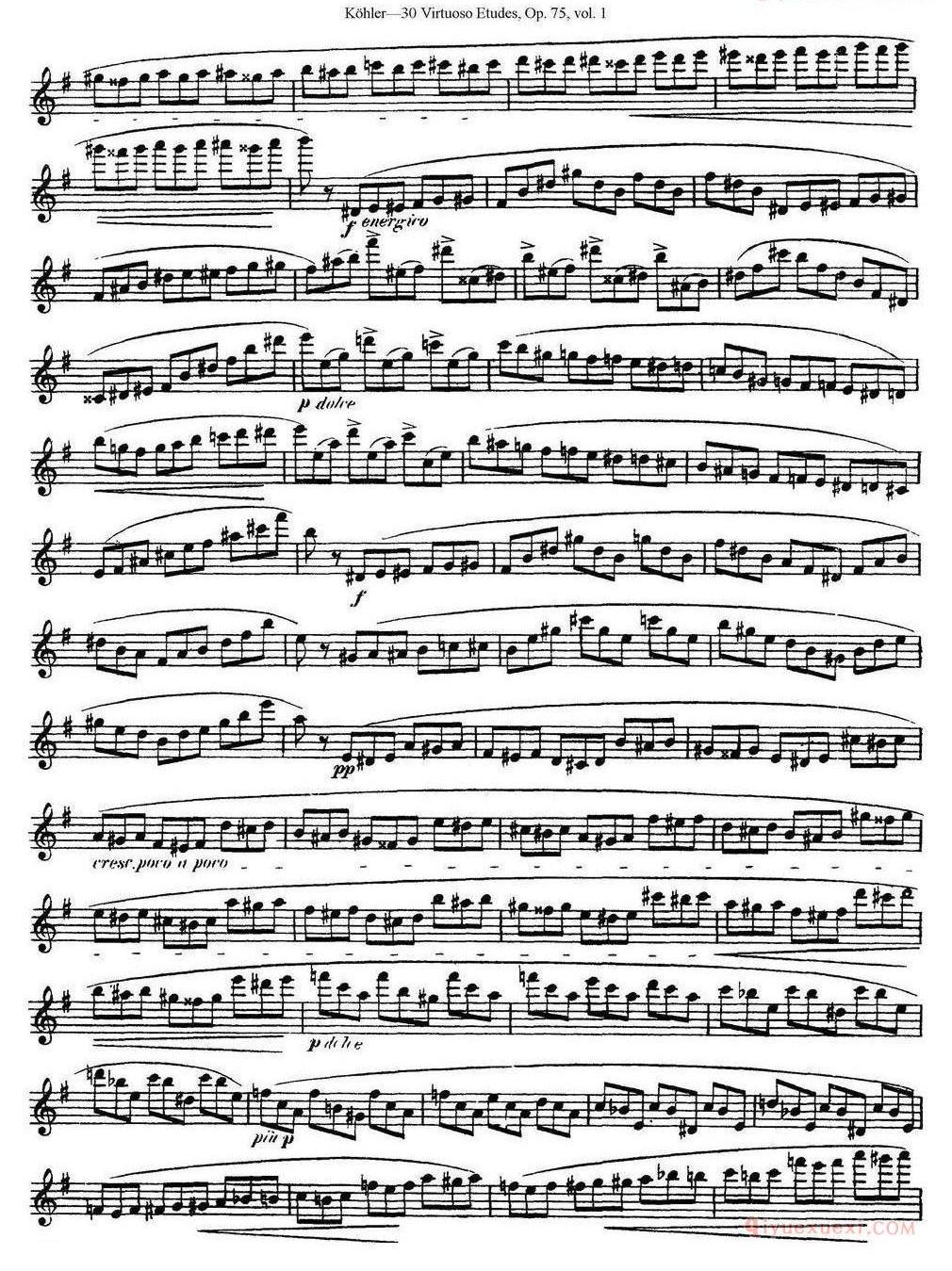 柯勒30首高级长笛练习曲作品75号(NO.1-NO.30)