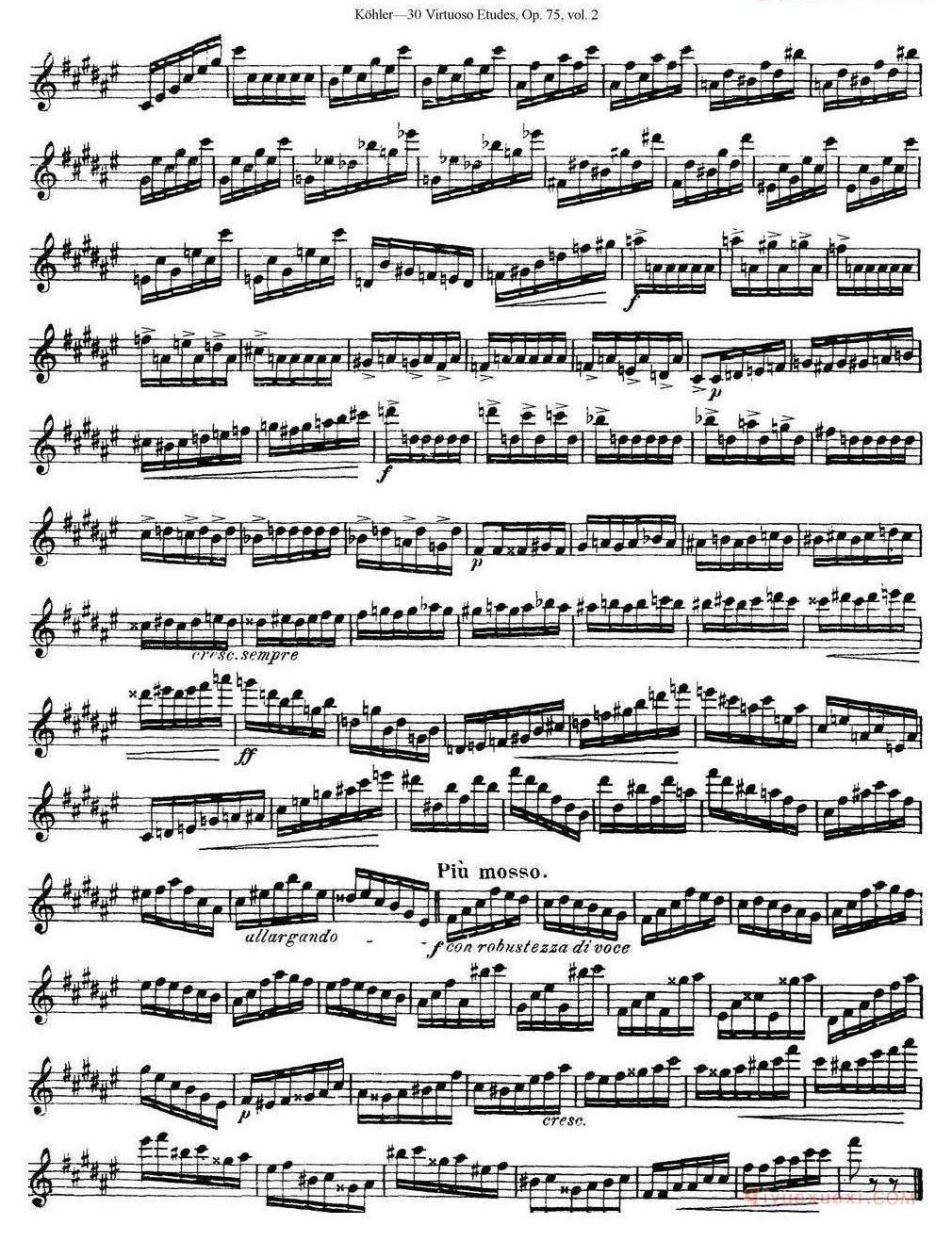 柯勒30首高级长笛练习曲作品75号(NO.1-NO.30)