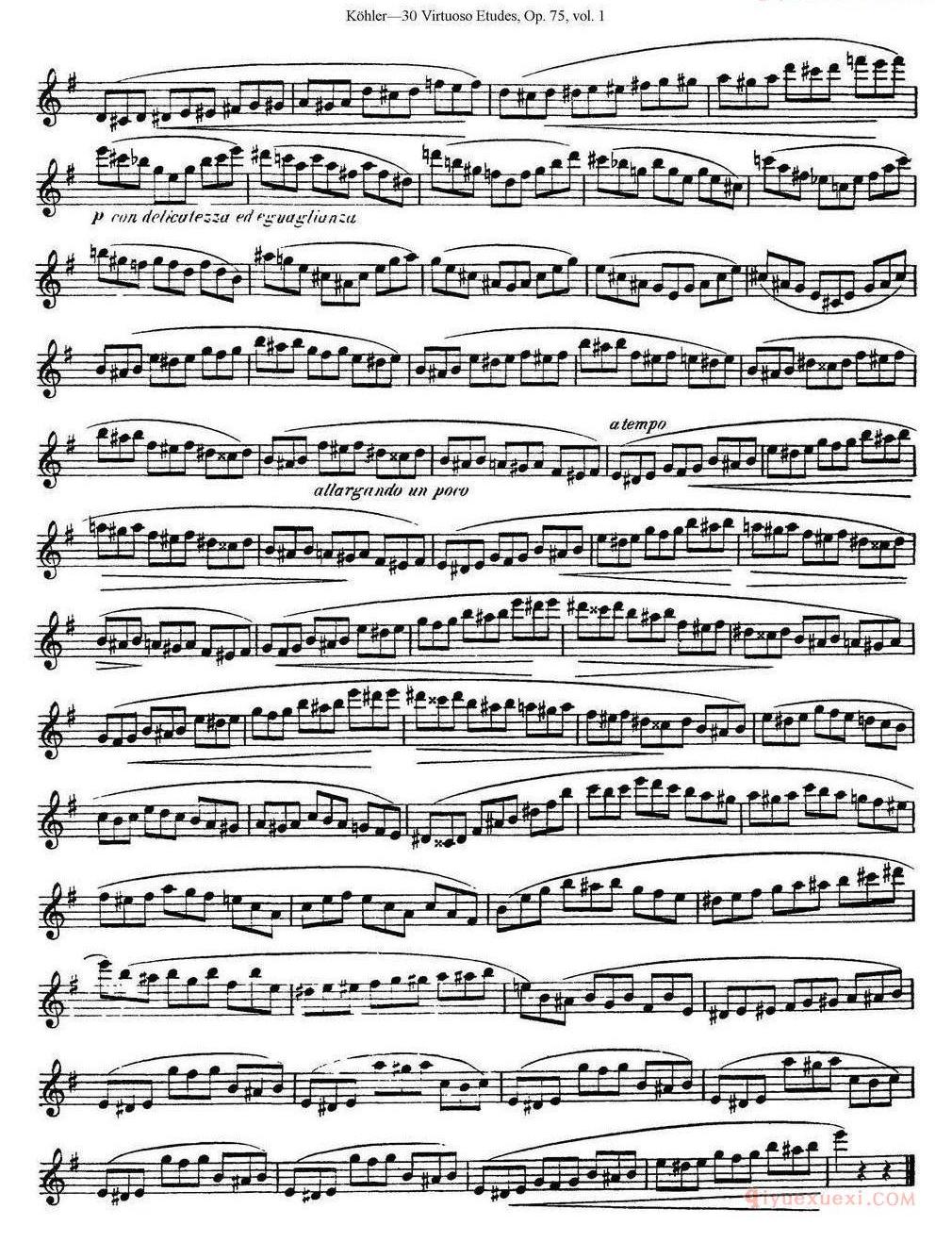 柯勒30首高级长笛练习曲作品75号(NO.1-NO.30)