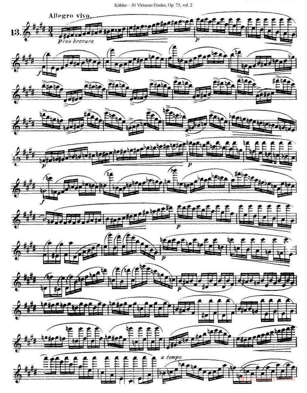 柯勒30首高级长笛练习曲作品75号(NO.1-NO.30)