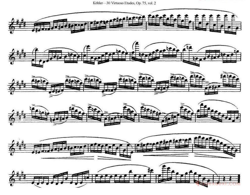 柯勒30首高级长笛练习曲作品75号(NO.1-NO.30)