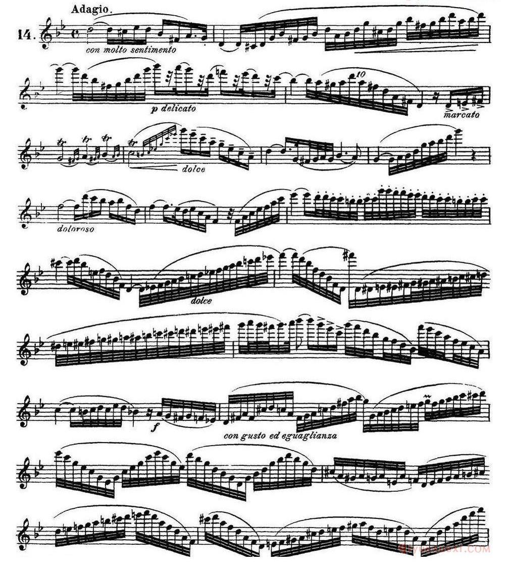 柯勒30首高级长笛练习曲作品75号(NO.1-NO.30)