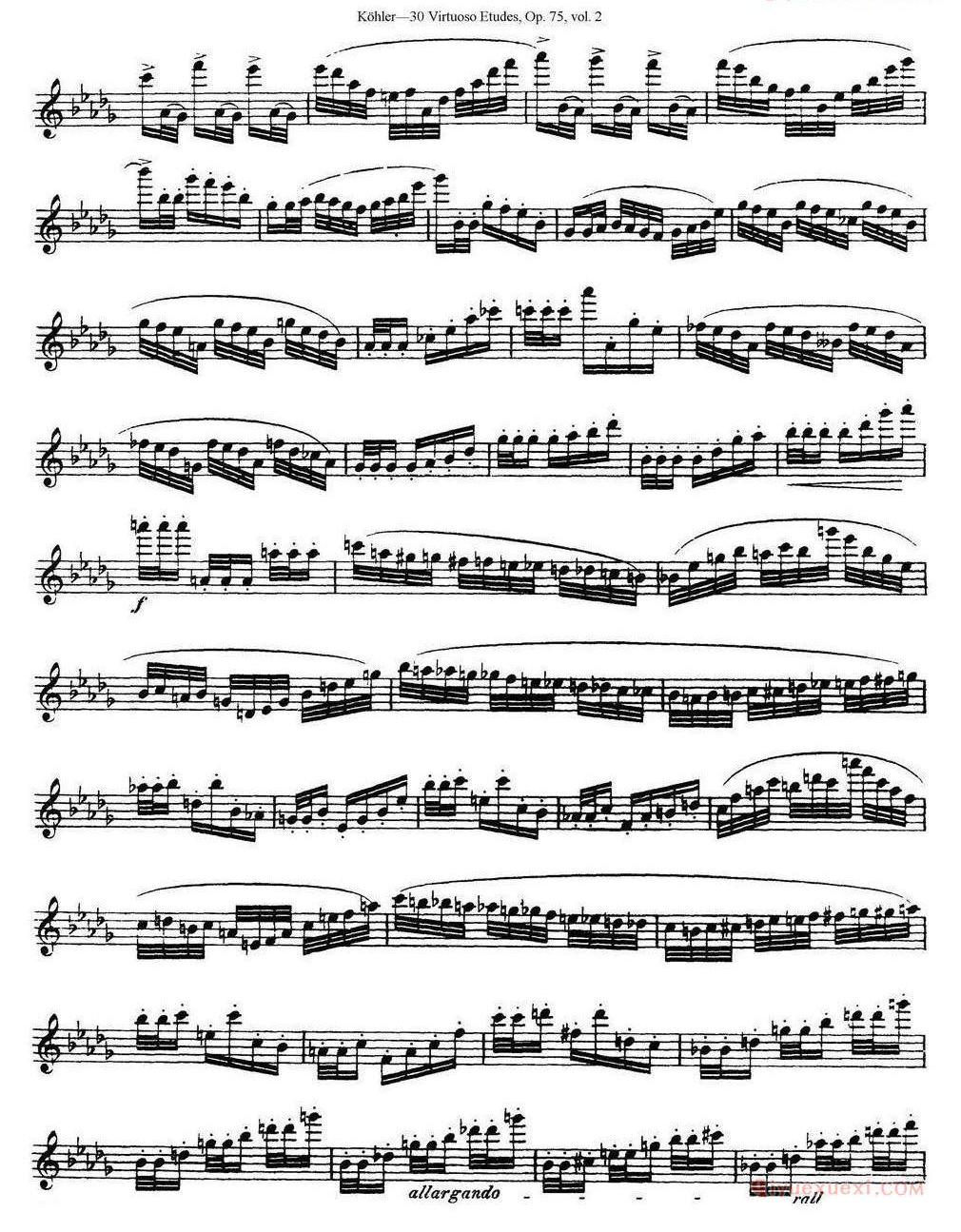 柯勒30首高级长笛练习曲作品75号(NO.1-NO.30)