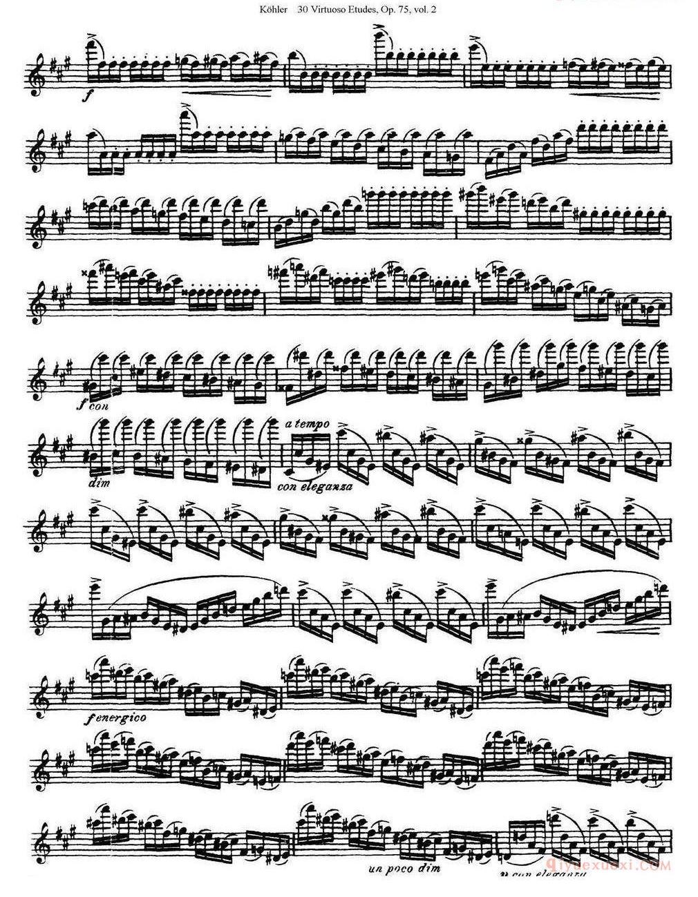柯勒30首高级长笛练习曲作品75号(NO.1-NO.30)