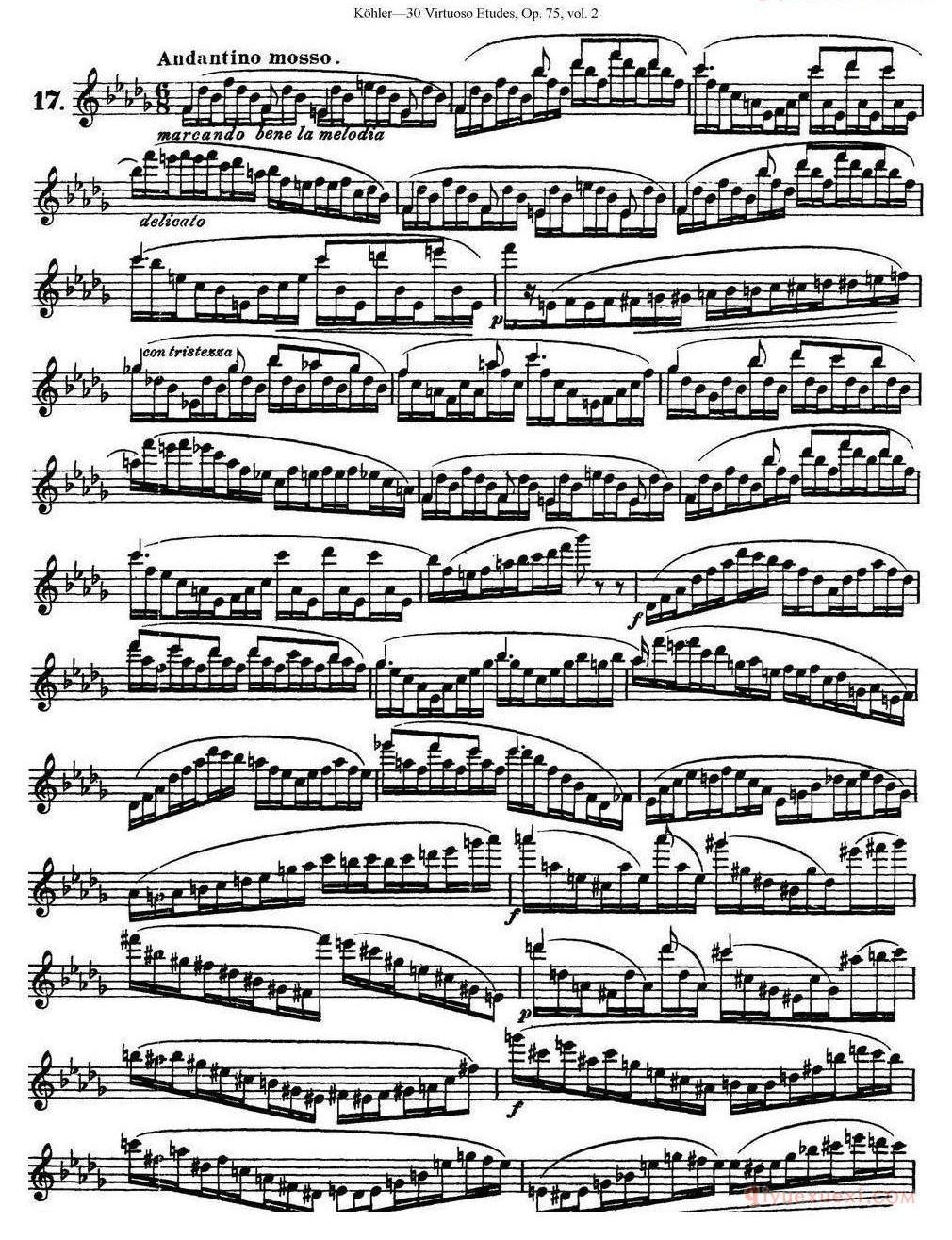 柯勒30首高级长笛练习曲作品75号(NO.1-NO.30)