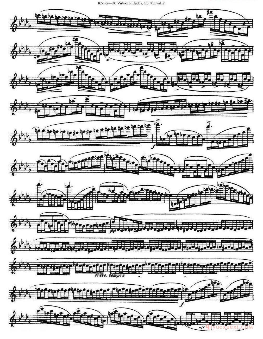 柯勒30首高级长笛练习曲作品75号(NO.1-NO.30)