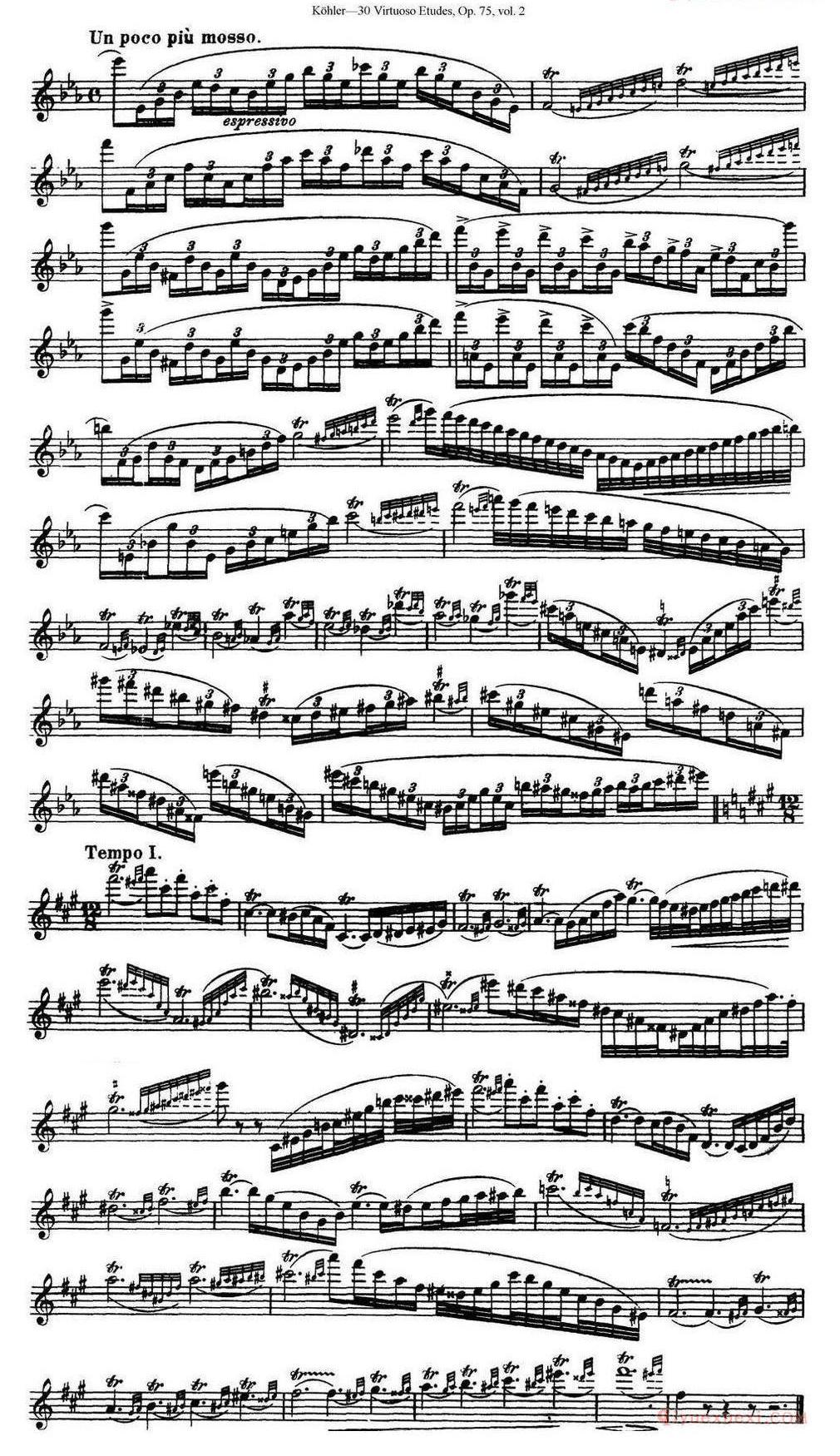柯勒30首高级长笛练习曲作品75号(NO.1-NO.30)