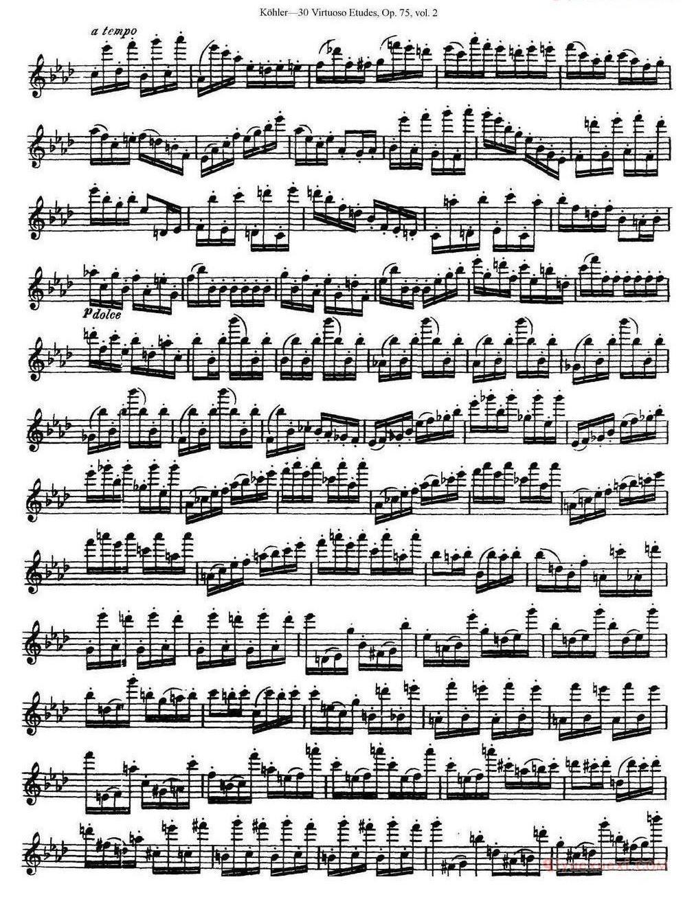 柯勒30首高级长笛练习曲作品75号(NO.1-NO.30)