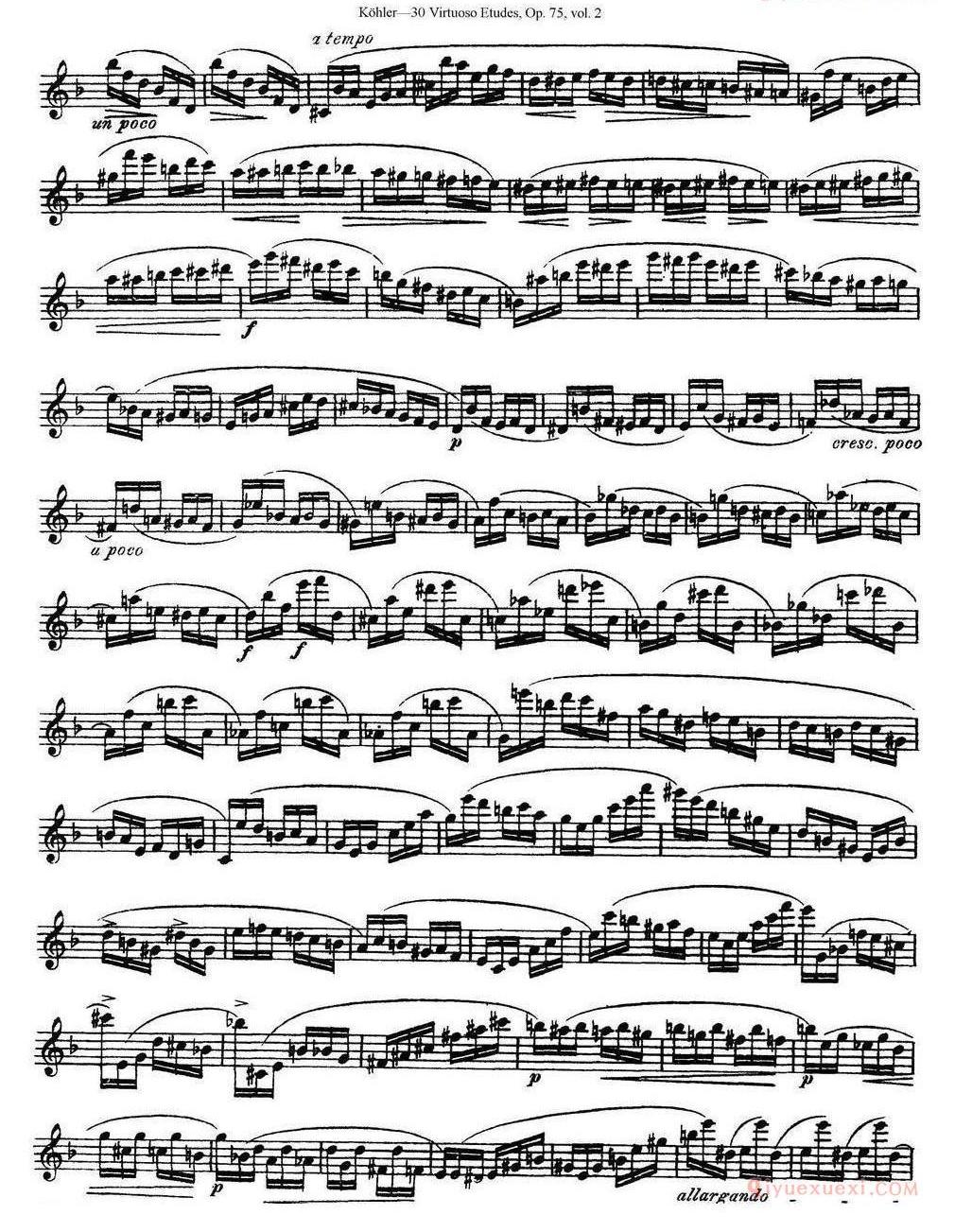 柯勒30首高级长笛练习曲作品75号(NO.1-NO.30)